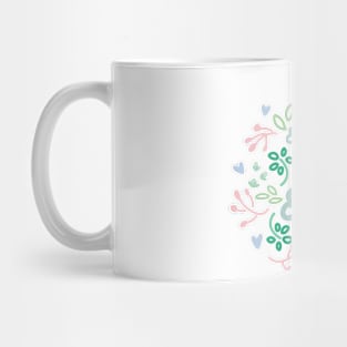 Doodle Pastel Flower Mug